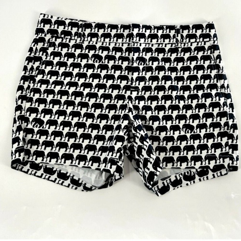 Women's Banana Republic MILLY Black/White Elephant Shorts Size 2